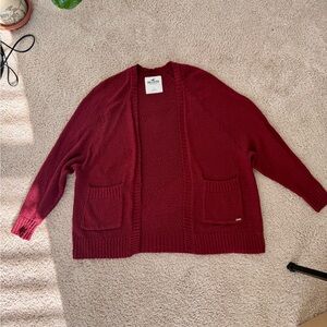 Hollister Women's Burgundy Cardigan